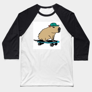 Capybara skating Baseball T-Shirt